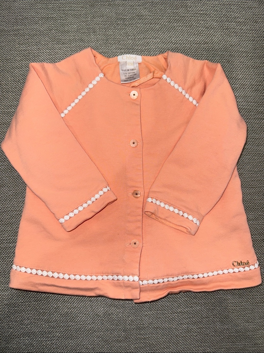 Chloe baby girl button down long sleeve top size 12 months
